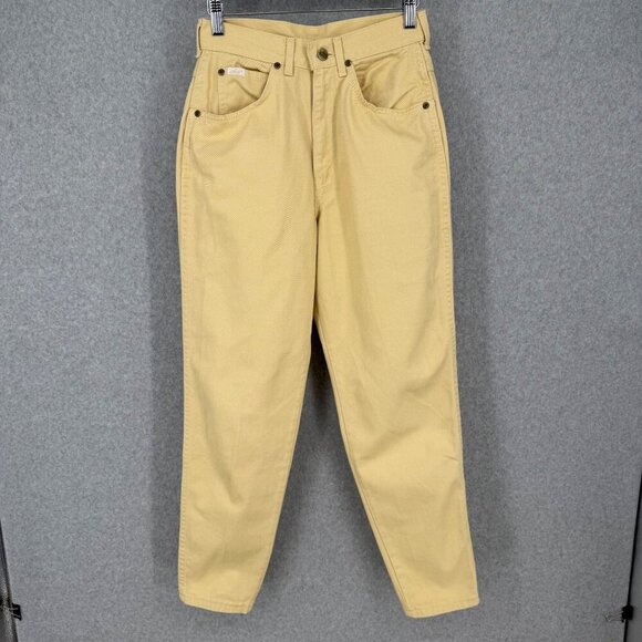 Chic Womens Vintage Super High Rise Mom Jeans Size 8 Petite Yellow Cottage USA - Picture 1 of 16